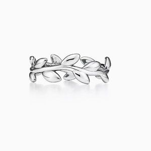 Tiffany & Co Paloma Picasso® Olive Leaf Band Ring in Silver - Size 7